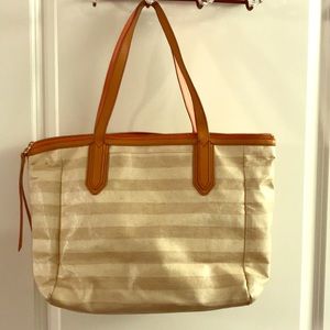 Fossil Coated Canvas Tote
